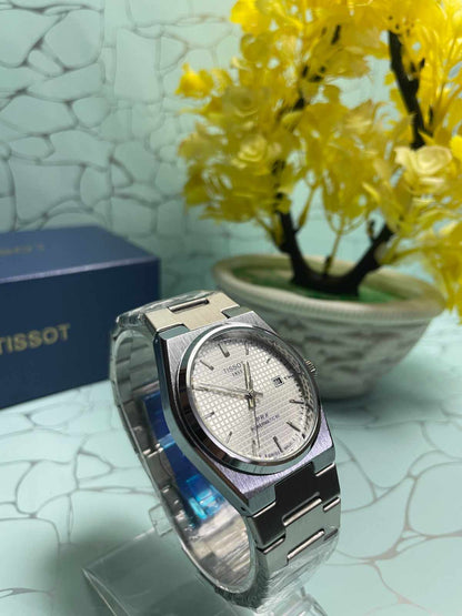 ساعة تيسو PRX 1853 فضية-بيضاء