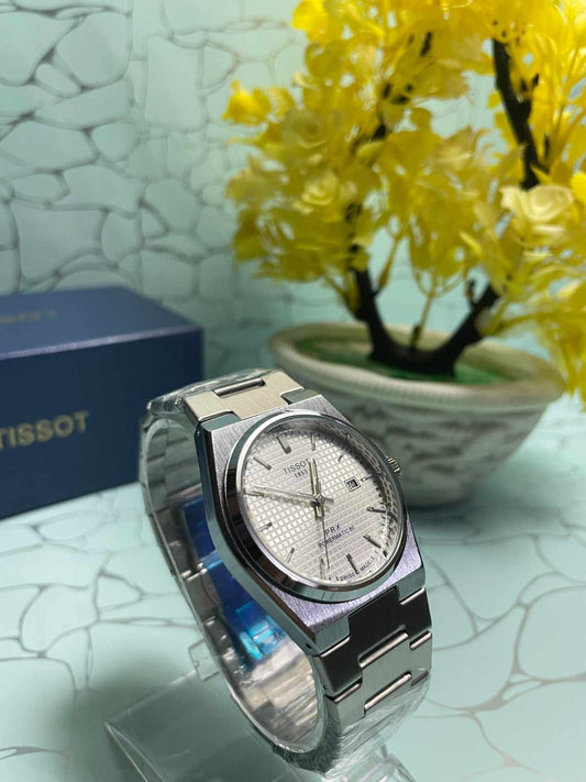 ساعة تيسو PRX 1853 فضية-بيضاء